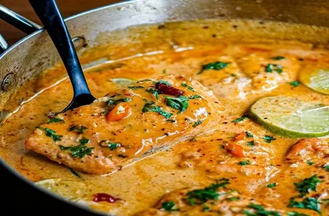 Microwave Red Curry Poached Salmon,Red Curry Salmon,Microwave Salmon Recipe,Quick Salmon Dinner,Thai-Inspired Salmon Recipe