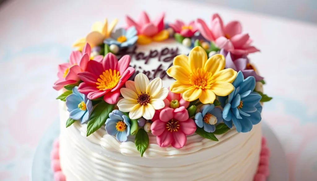 flower birthday cake