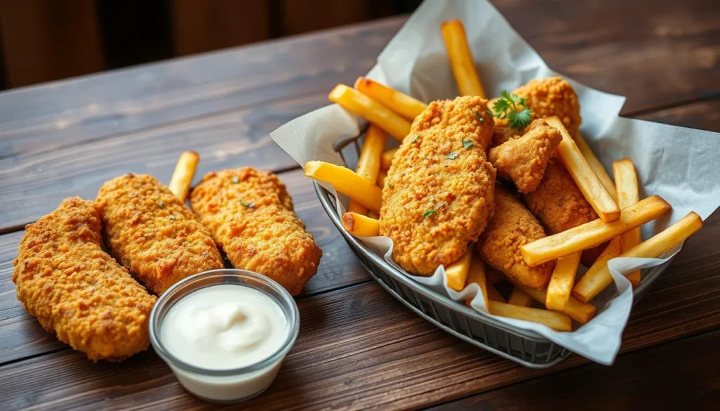 chicken tenders and fries