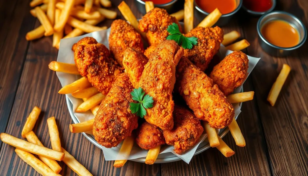 chicken tenders and fries