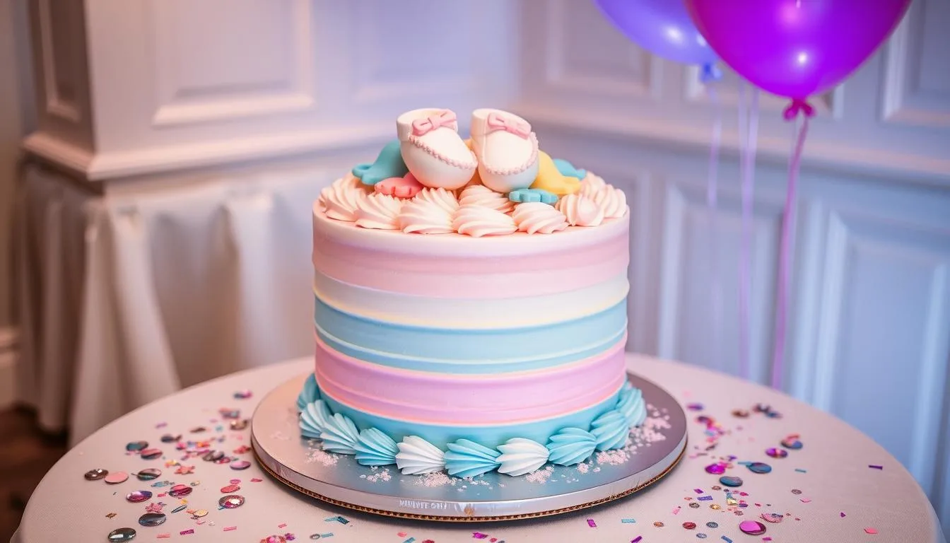 gender reveal cake in easy steps