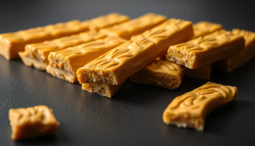 Close-up of Butterfinger Balls, highlighting their unique combination of peanut butter, graham cracker crumbs, and crushed Butterfinger bars, showcasing the textures and flavors of the Butterfinger Balls recipe.