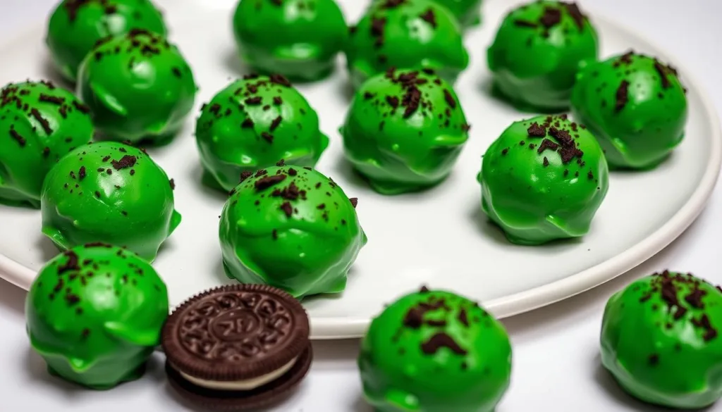 grinch oreo balls,grinch oreo balls recipe​,oreo grinch balls​