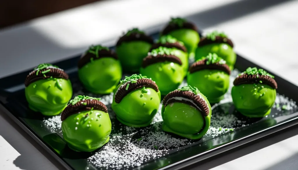 grinch oreo balls,grinch oreo balls recipe​,oreo grinch balls​