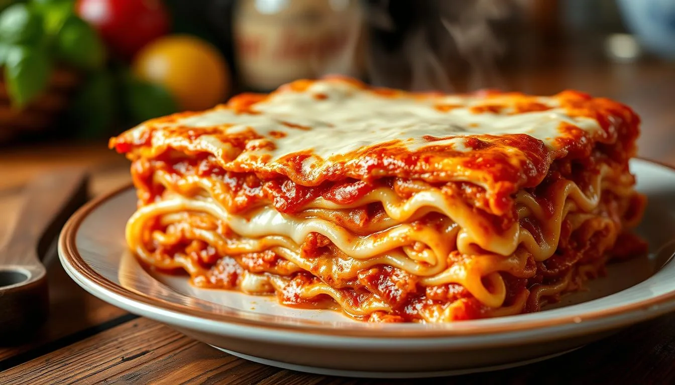 A deliciously layered ronzoni lasagna recipe​ featuring rich meat sauce, creamy cheese filling, and oven-ready noodles.